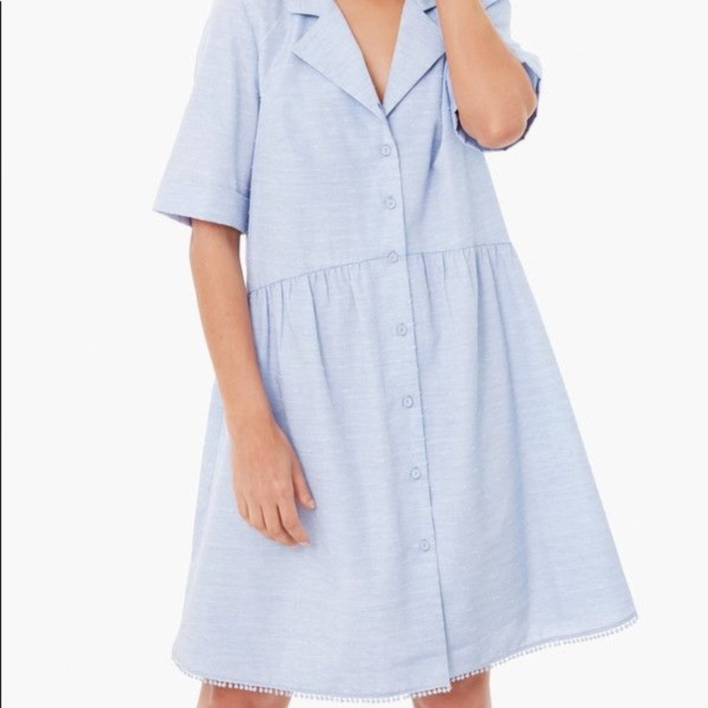 Tuckernuck Swiss Dot Royal Shirt Dress Size XS